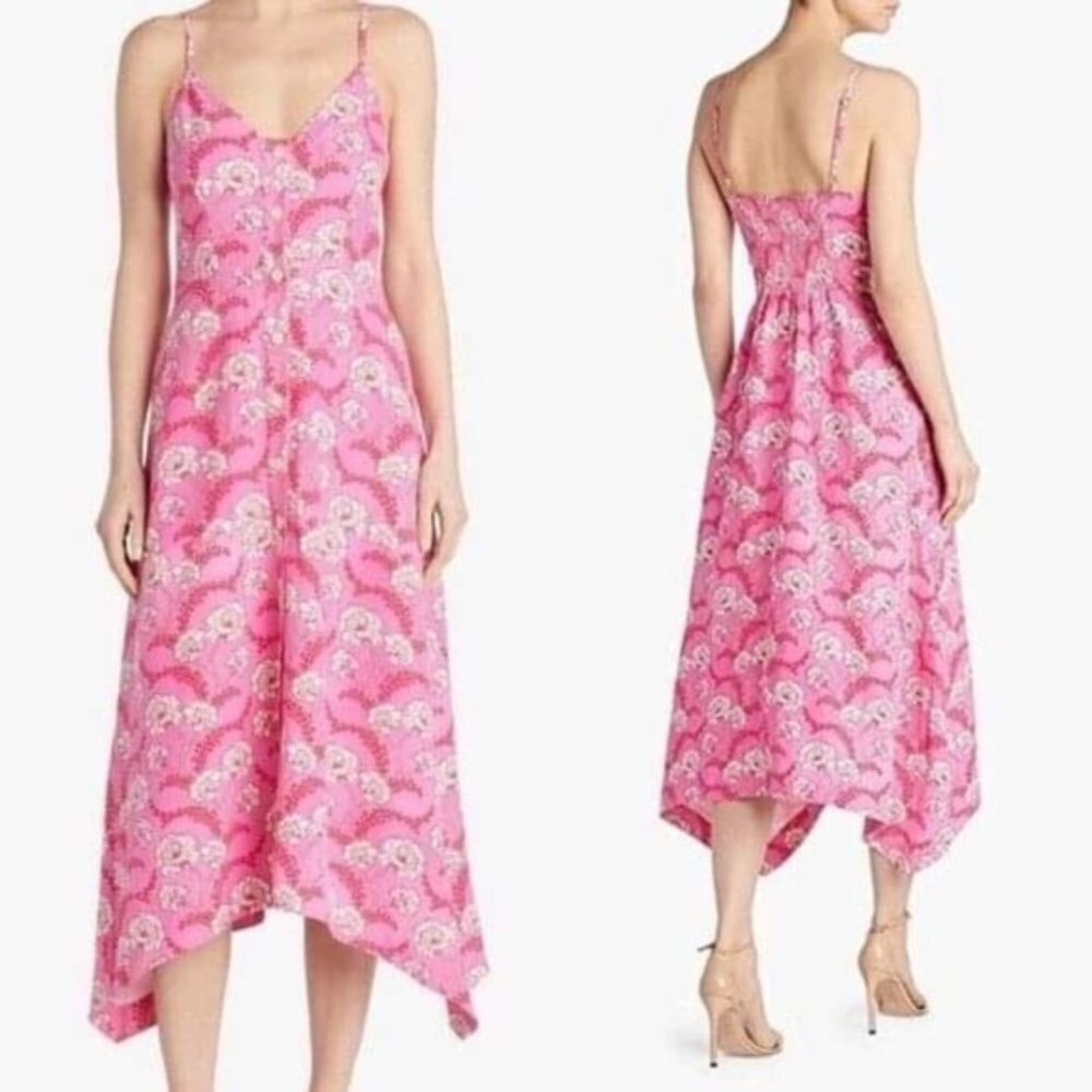 A.L.C.Marissa Pink Floral Print Midi Dress Women Size 0